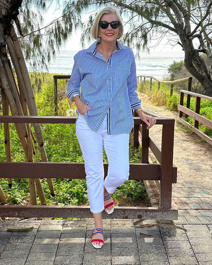 GINNEY | Striped Button-Up Shirt
