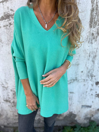 BESSY | Cozy V-Neck Jumper with Long Sleeves