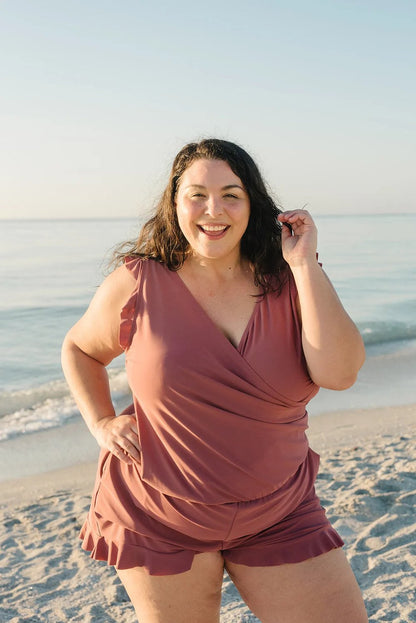 MARGARET | Ruffled Bathing Suit with Built-in Breast Support