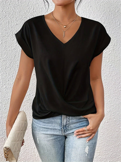 MEREDITH | HEART NECKLINE CASUAL SHIRT