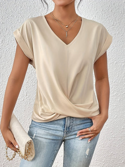 MEREDITH | HEART NECKLINE CASUAL SHIRT
