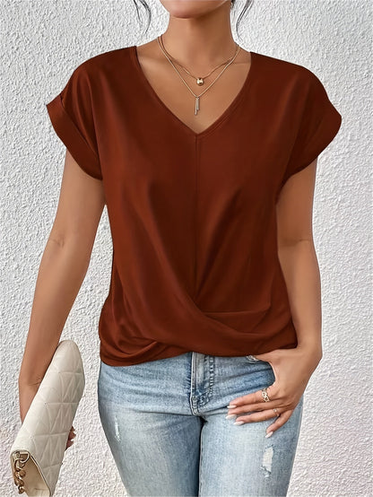 MEREDITH | HEART NECKLINE CASUAL SHIRT