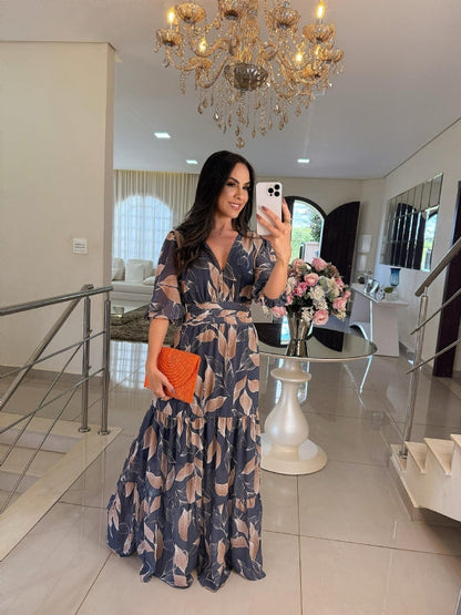 LARSA | Elegant Long Floral Dress
