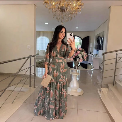 LARSA | Elegant Long Floral Dress