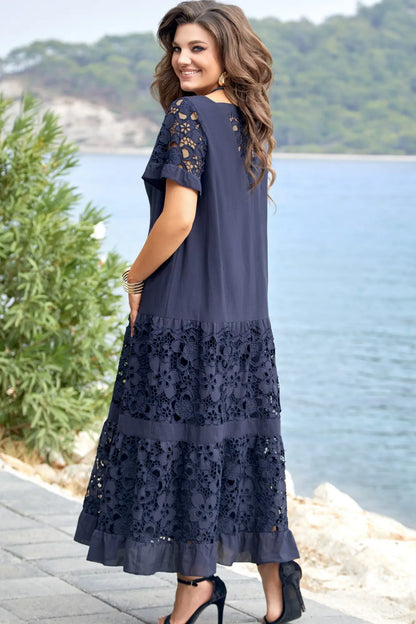 Navy Blue Maxi Dress by MALINA