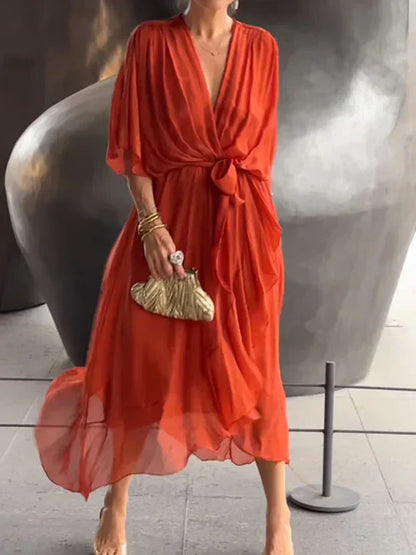 DORI | Breezy V-Neck Flowy Dress