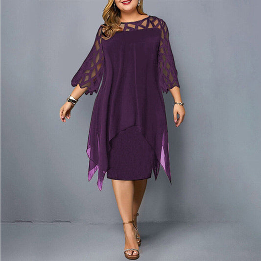ODESSA | Stylish Plus-Size Midi Dress for Contemporary Women