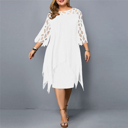 ODESSA | Stylish Plus-Size Midi Dress for Contemporary Women