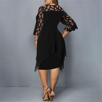 ODESSA | Stylish Plus-Size Midi Dress for Contemporary Women