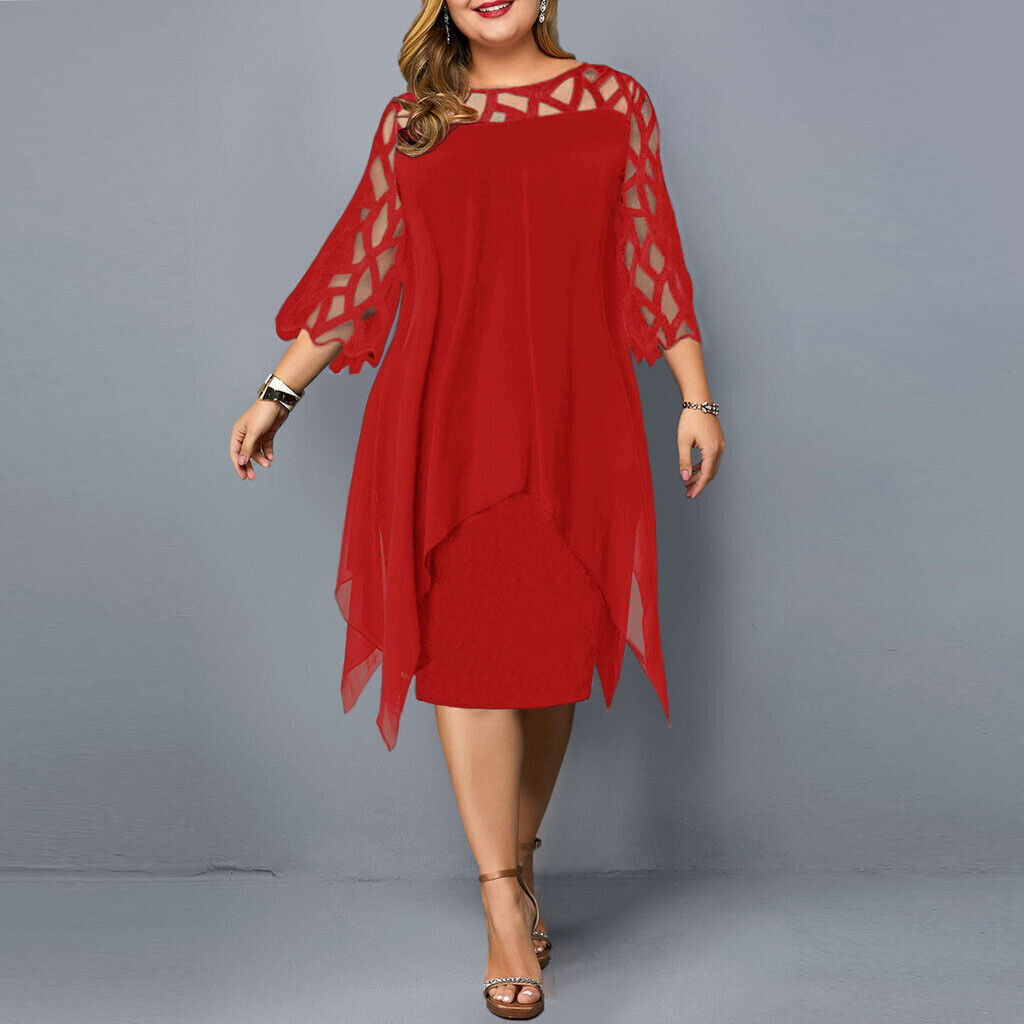 ODESSA | Stylish Plus-Size Midi Dress for Contemporary Women