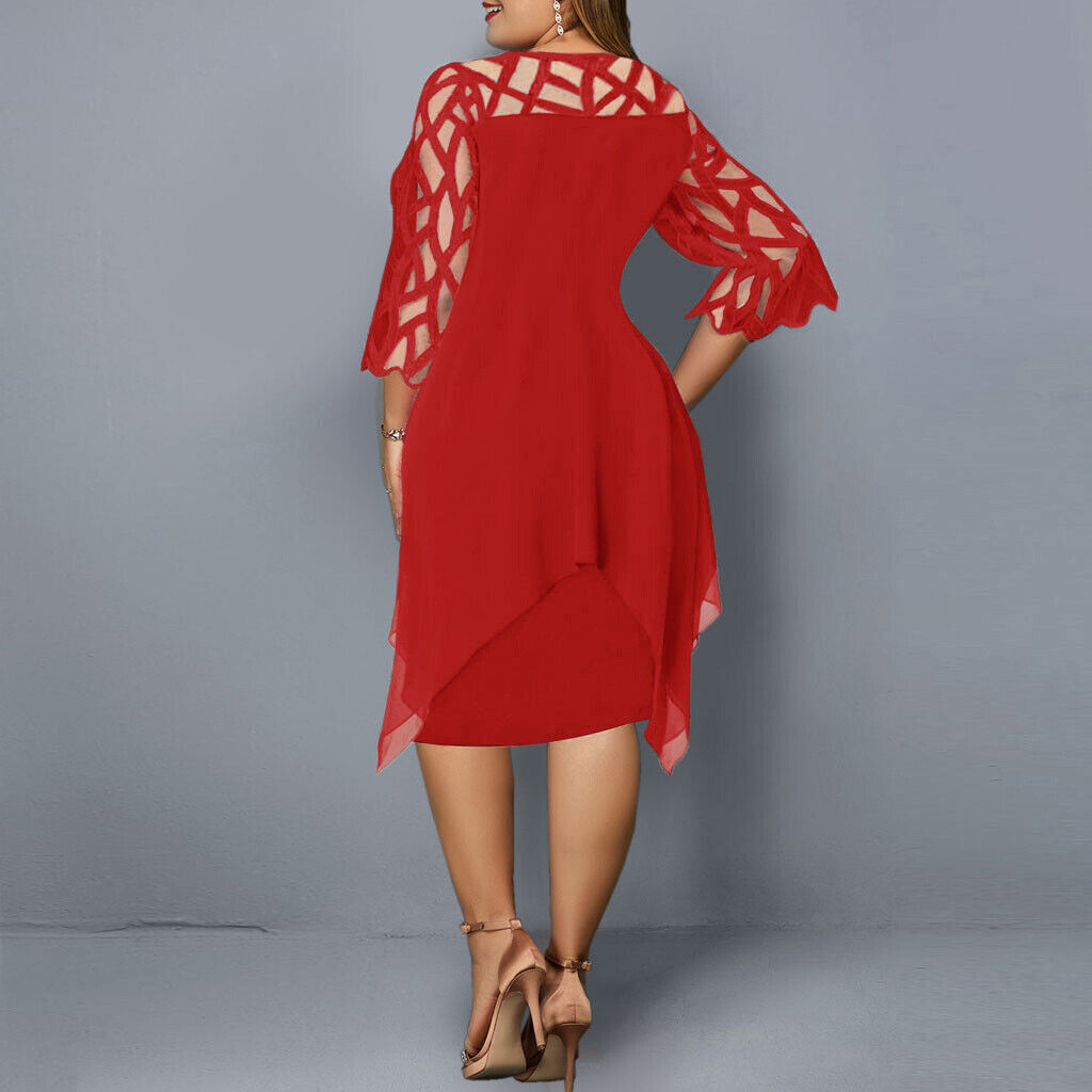 ODESSA | Stylish Plus-Size Midi Dress for Contemporary Women